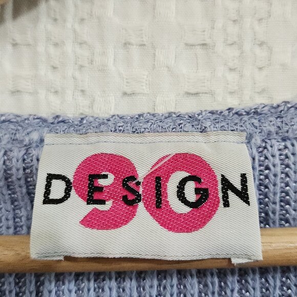 Vintage 90 Design Periwinkle Square Knit Button Front Top Size Small - Picture 5 of 12